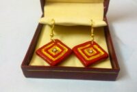 Diy dual colour squares earrings