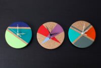 Diy geometric color block clocks