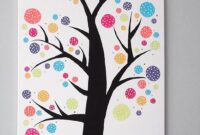 Polka dot circle tree wall art