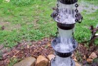 Old colander rain chain