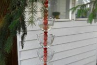 Recycled glass and glass beads rain chain